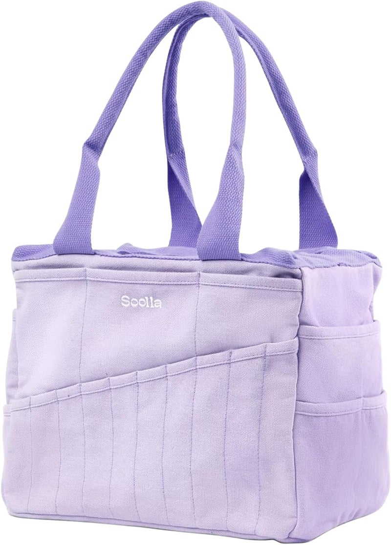 Soolla Studio Bag - World's Most Loved Art Supply & Pottery Tool Bag, Washable, Over 30 Pockets, 10 Premium Colors, Canvas Tote, Craft Organizer, Sewing, Knitting, Adults, Students, Kids (Lilac Love) - Image 4